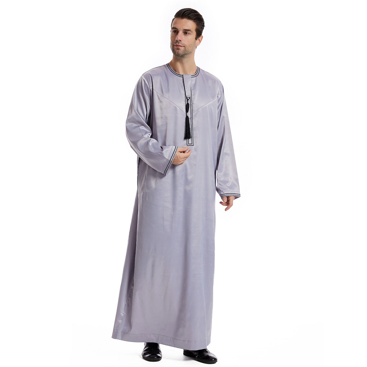 Ethnic Stitching Contrast Color Men's Robe