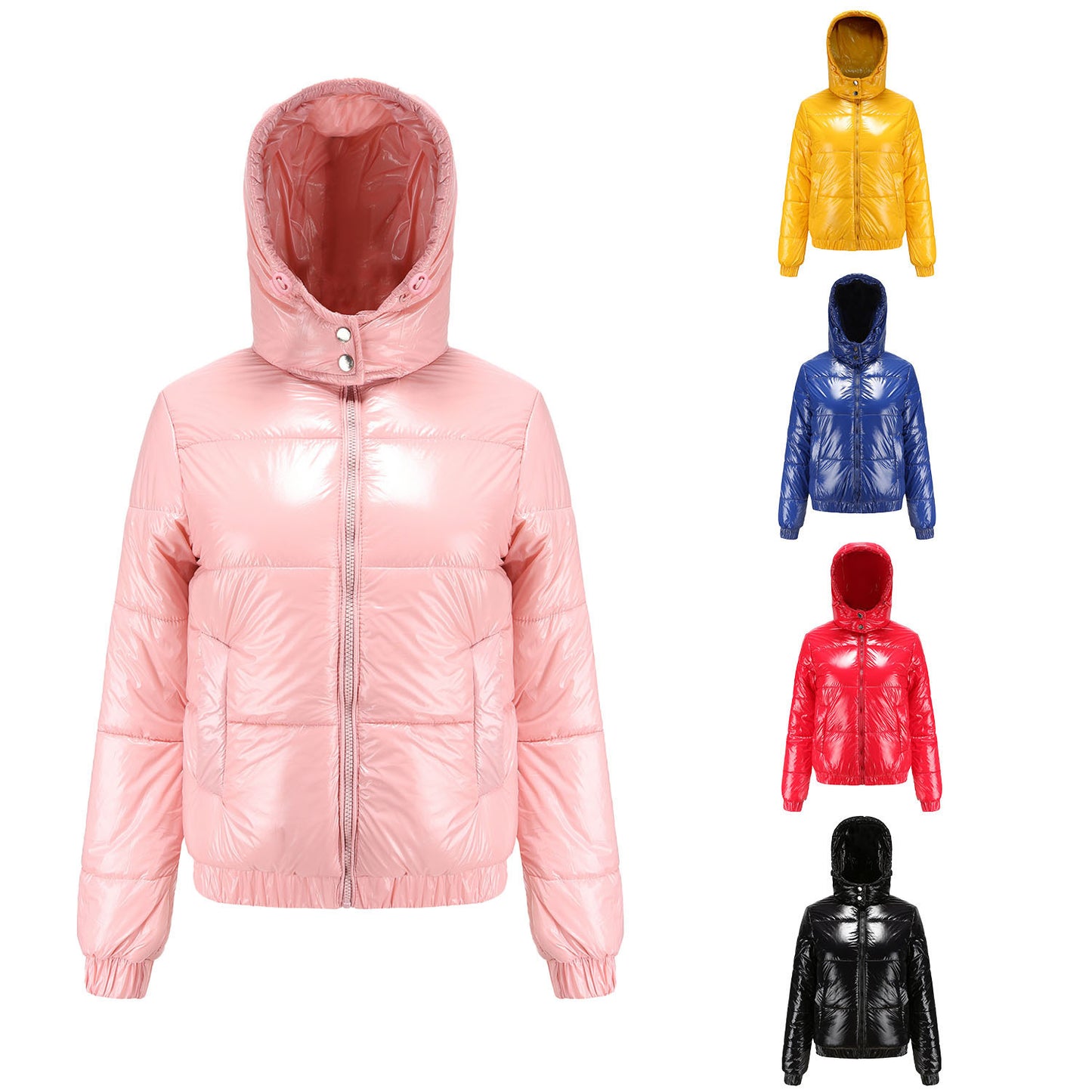 New Fall Winter Hooded Film Splash Proof Jacket Long-sleeved Cotton-padded Coat