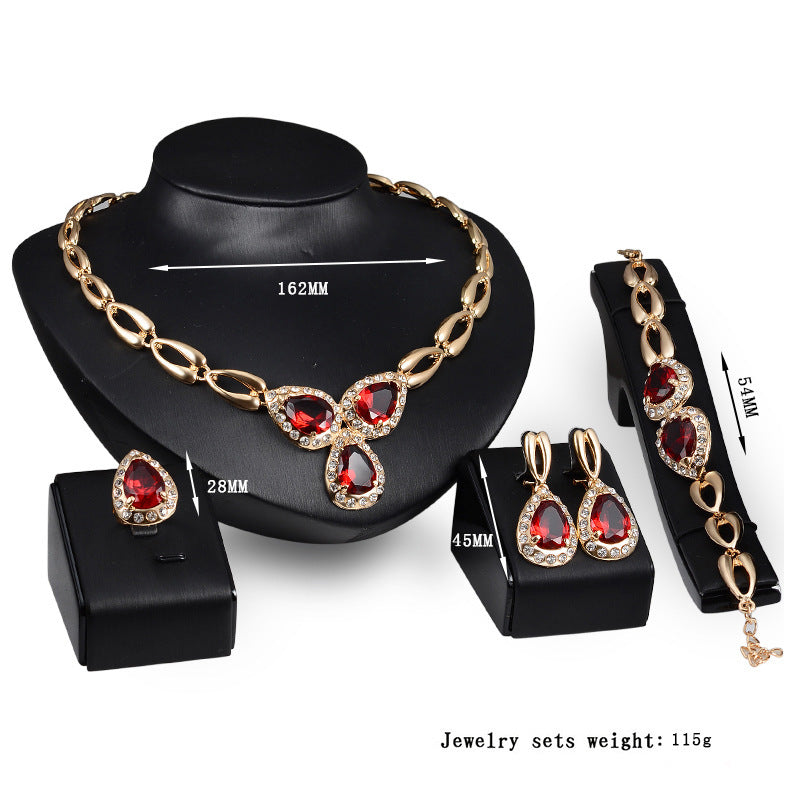 Simple Natural Style Alloy Jewelry Set Necklace Four-piece