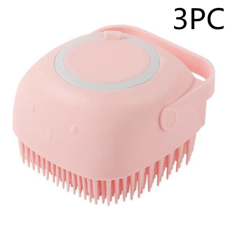 Silicone Dog Bath Massage Gloves Brush Pet Cat Bathroom Cleaning Tool Comb Brush For Dog Can Pour Shampoo Dog Grooming Supplies