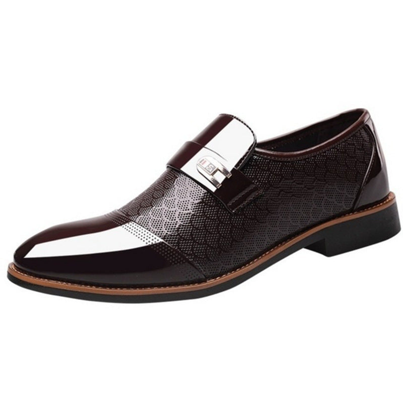 New embossed men's leather shoes