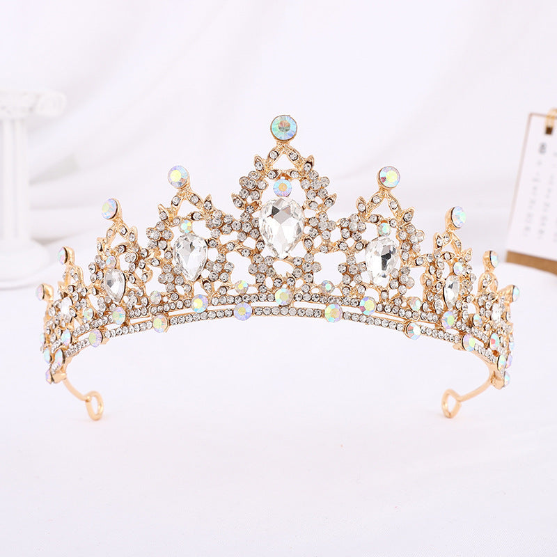 European And American Bride Tiara Baroque Crown Rhinestone Tiara Princess Crown Wedding Hair Accessories Formal Dress Accessories Wholesale