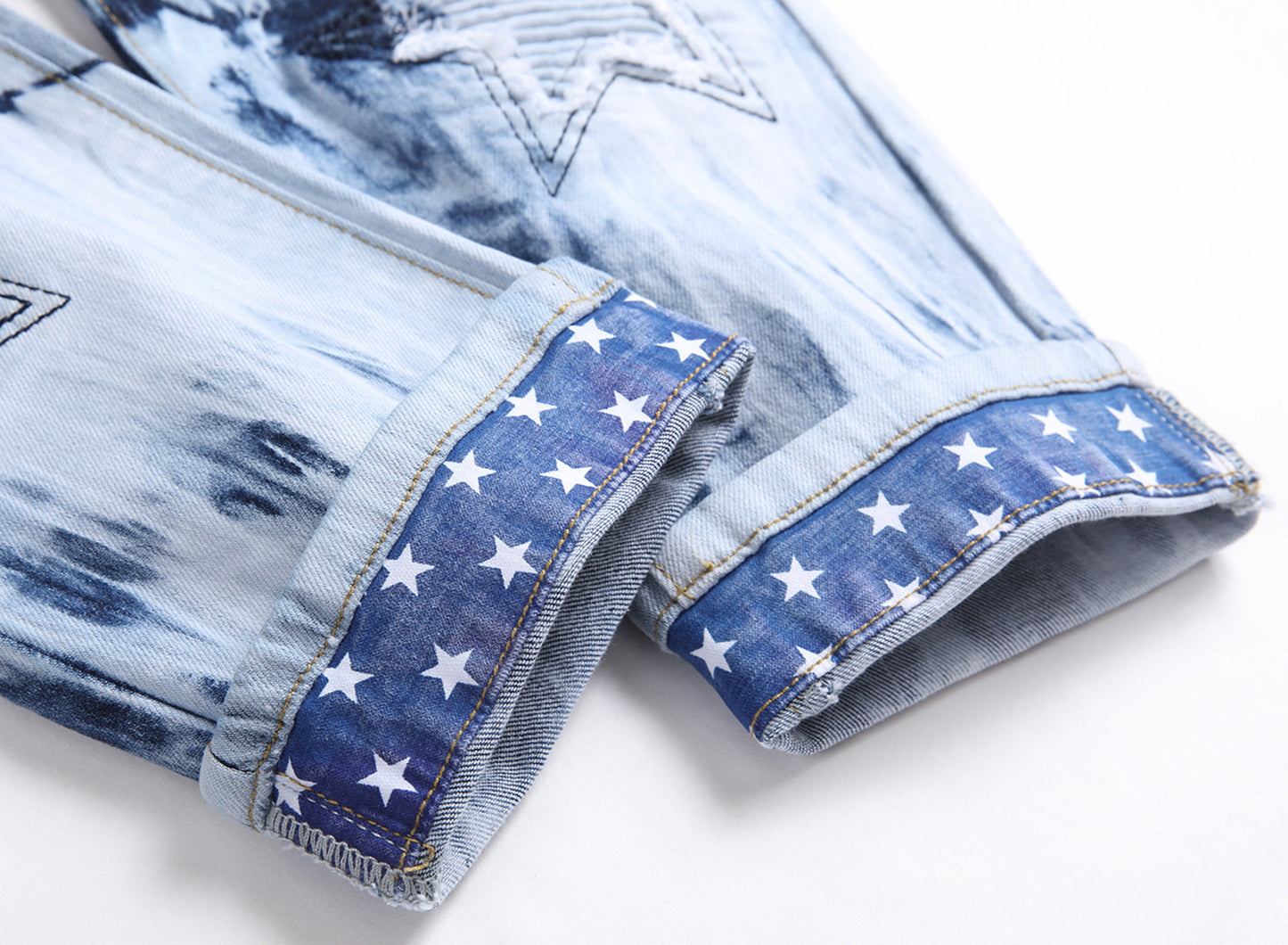 Youth Embroidery Float Fashionable Denim Trousers