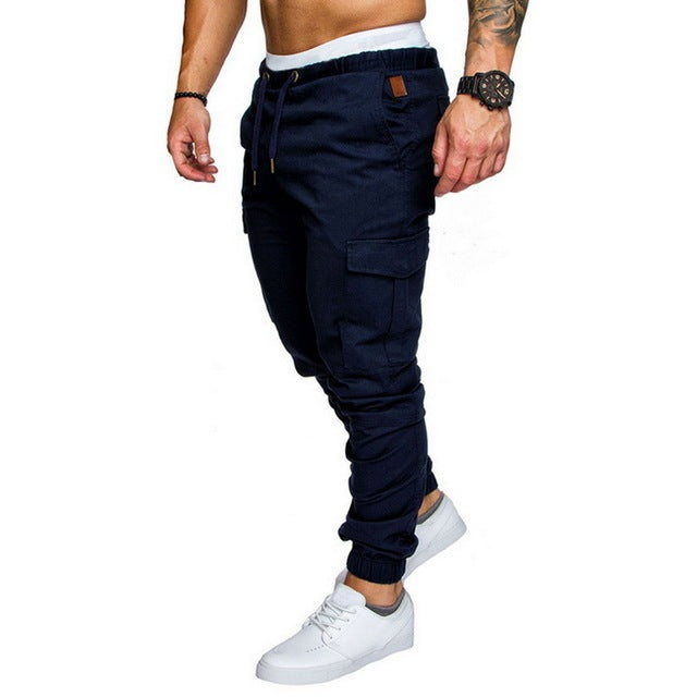 Men's Long Jogging Multi-pocket Trousers