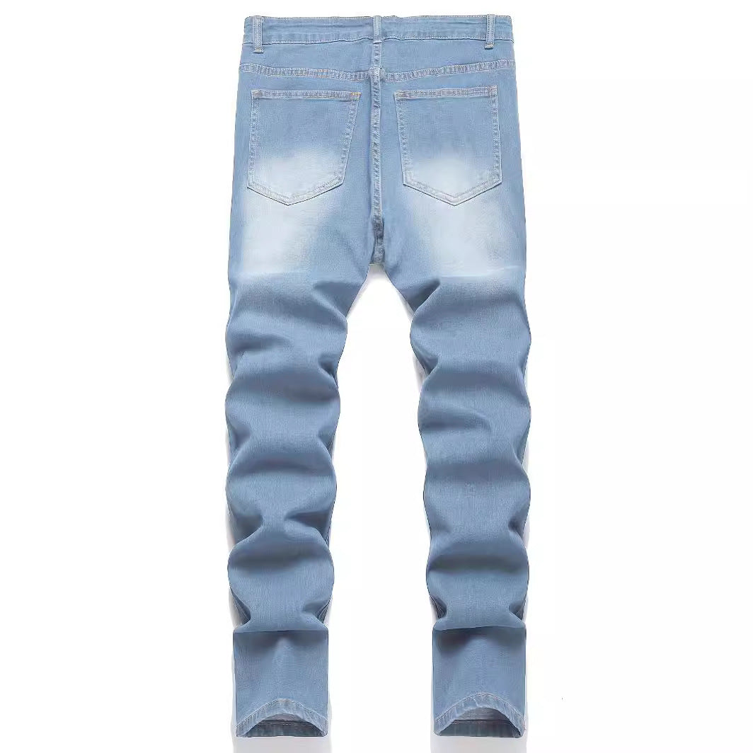 European And American Fashion Worn-out Patch Men's Jeans