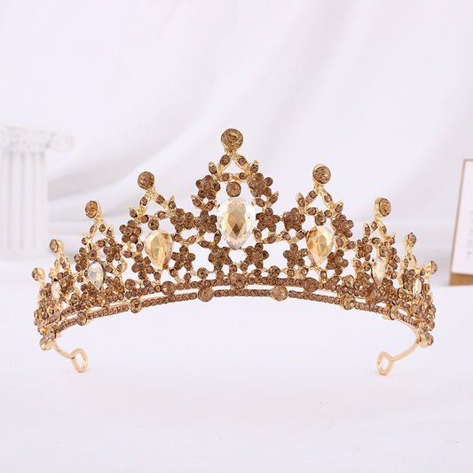 European And American Bride Tiara Baroque Crown Rhinestone Tiara Princess Crown Wedding Hair Accessories Formal Dress Accessories Wholesale