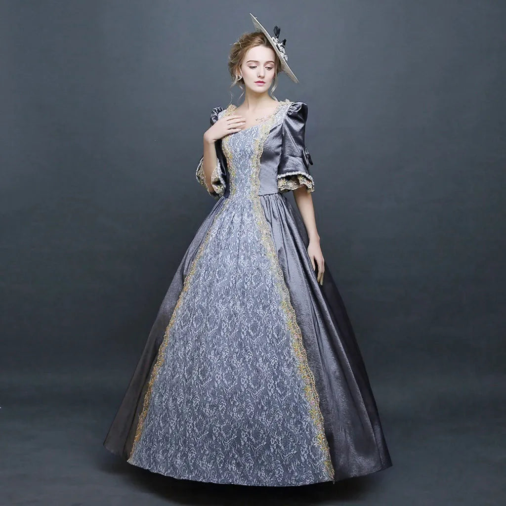 Women Medieval Renaissance Formal Ball Party Maxi Long Dress Palace Halloween Cosplay Dresses Costume Victorian Vestidos Femme