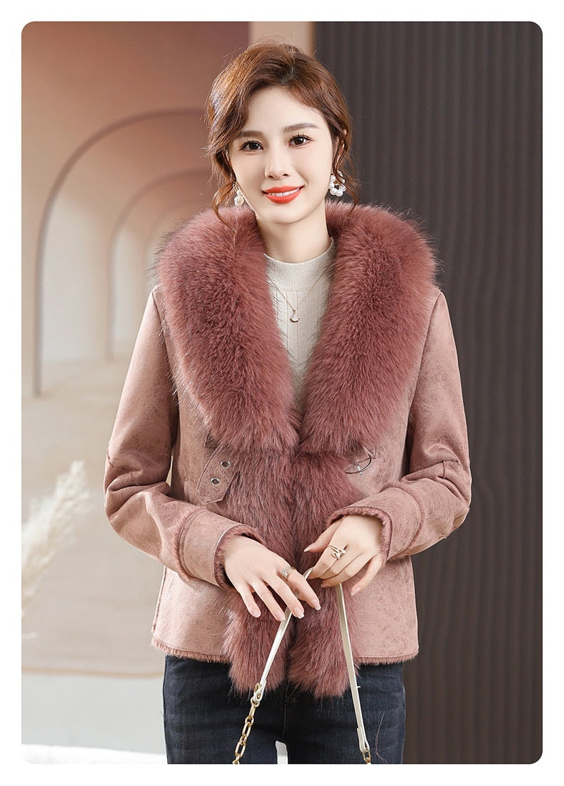 Fur Integrated Women's Short Coat Southern Winter Temperament