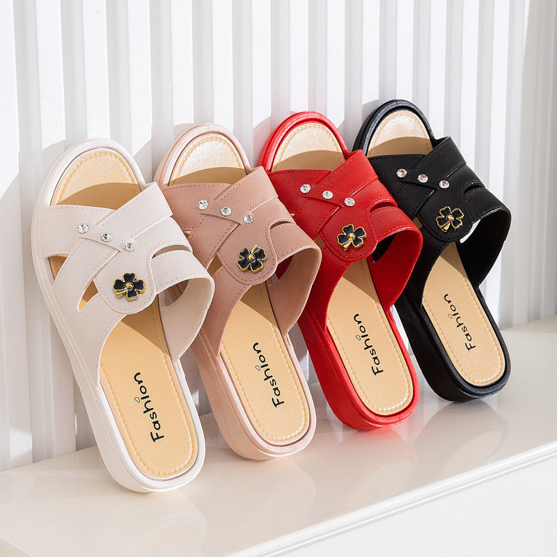 Outdoor Wear Summer Wedge Fashion Non-slip Home Thick-soled Slippers