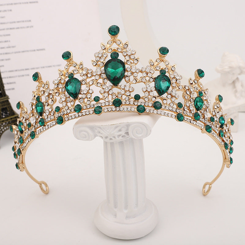 European And American Bride Tiara Baroque Crown Rhinestone Tiara Princess Crown Wedding Hair Accessories Formal Dress Accessories Wholesale