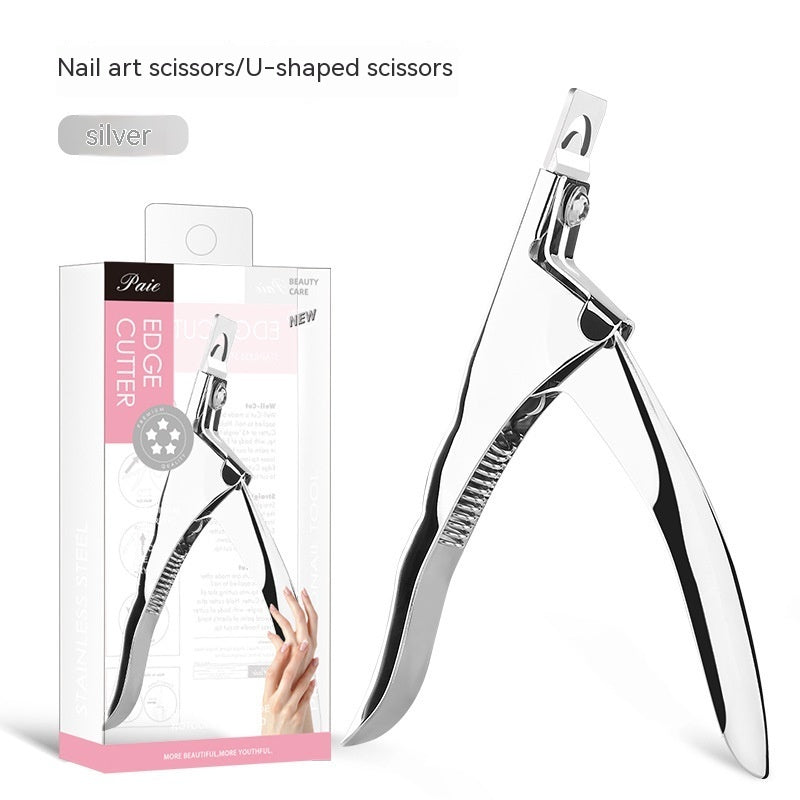 Flat Mouth U-shaped Scissors Nail Tip Pliers Extension Nail Trimming Tool